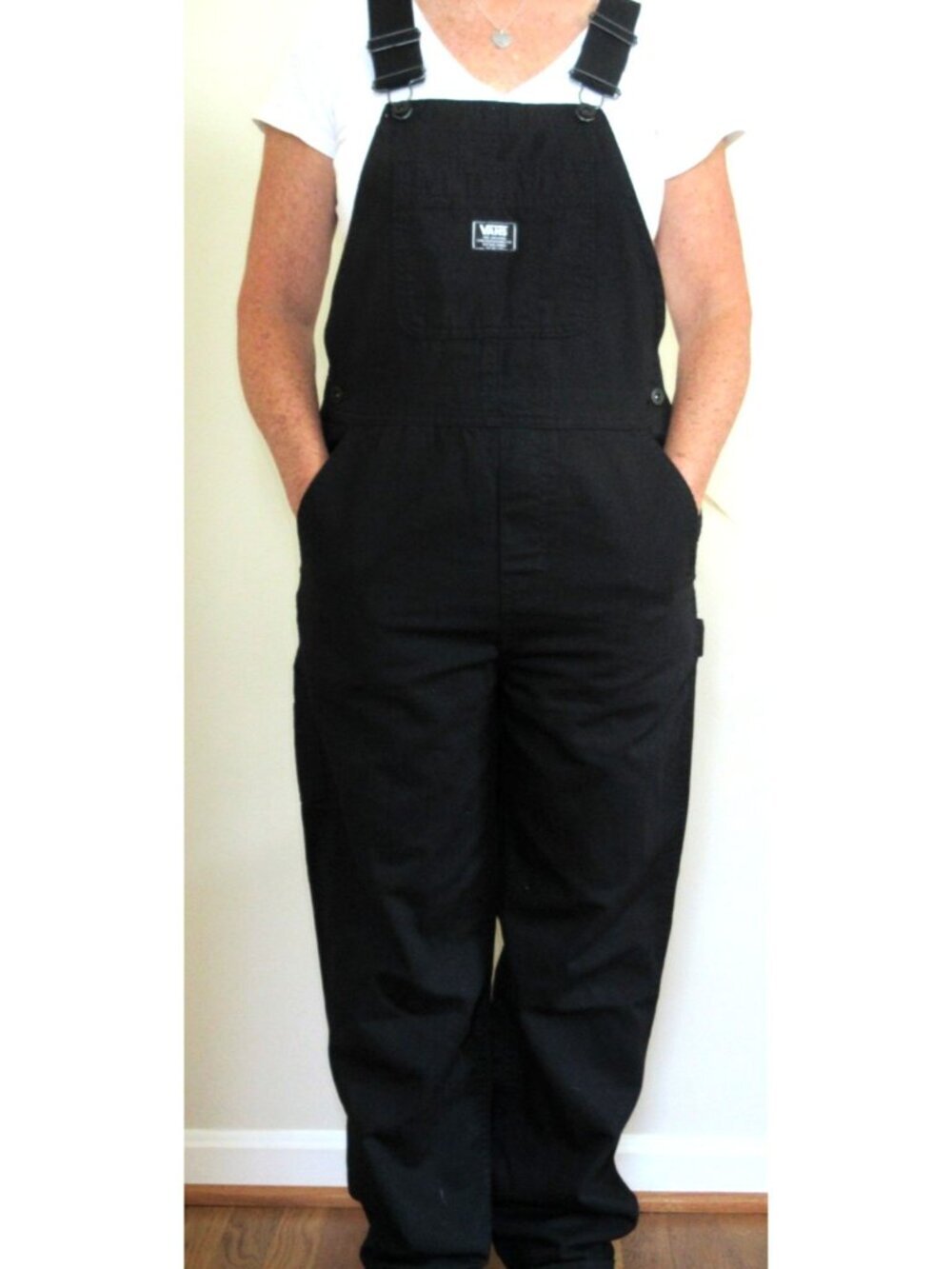 Vans Women's Ground Work Denim Carpenter overalls Black White Size XS NWT - Picture 6 of 14